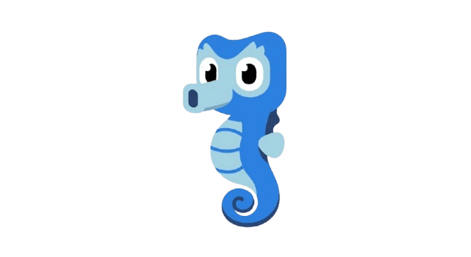 Bubbles the Seahorse Mascot